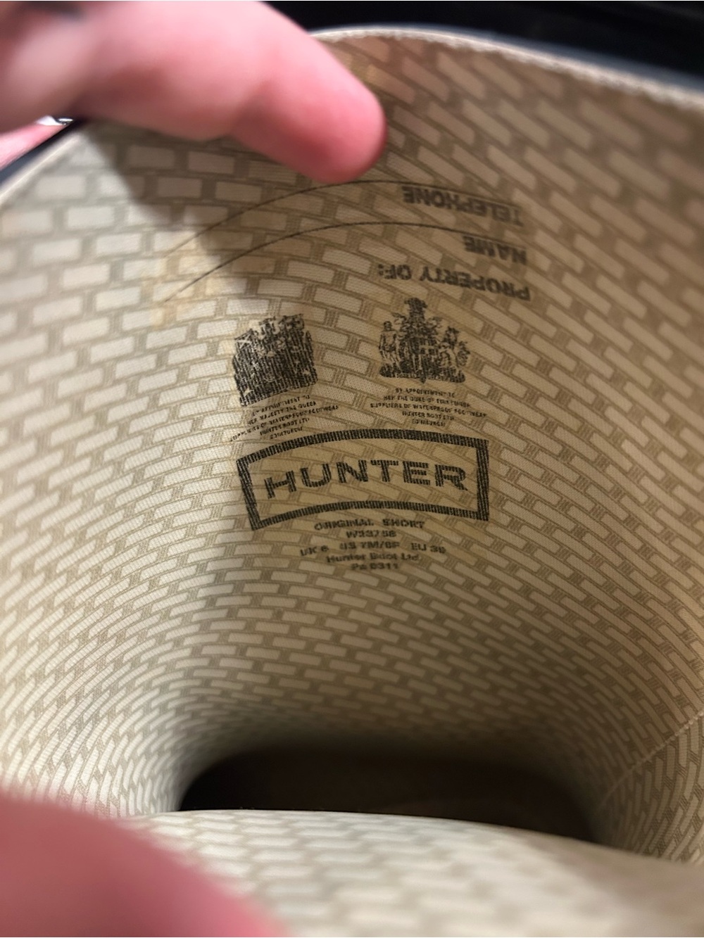 Hunter Black Rain Boots with Light Gray Fleece Boot Liners - Picture 6 of 7
